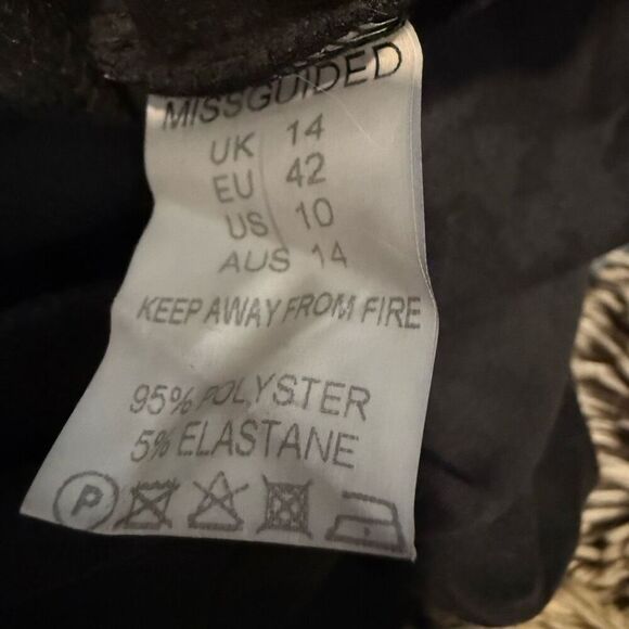 Missguided Microsuede V-Neck Fringe Long Sleeve Mini Sheath Dress Black Size 14 - Picture 5 of 5